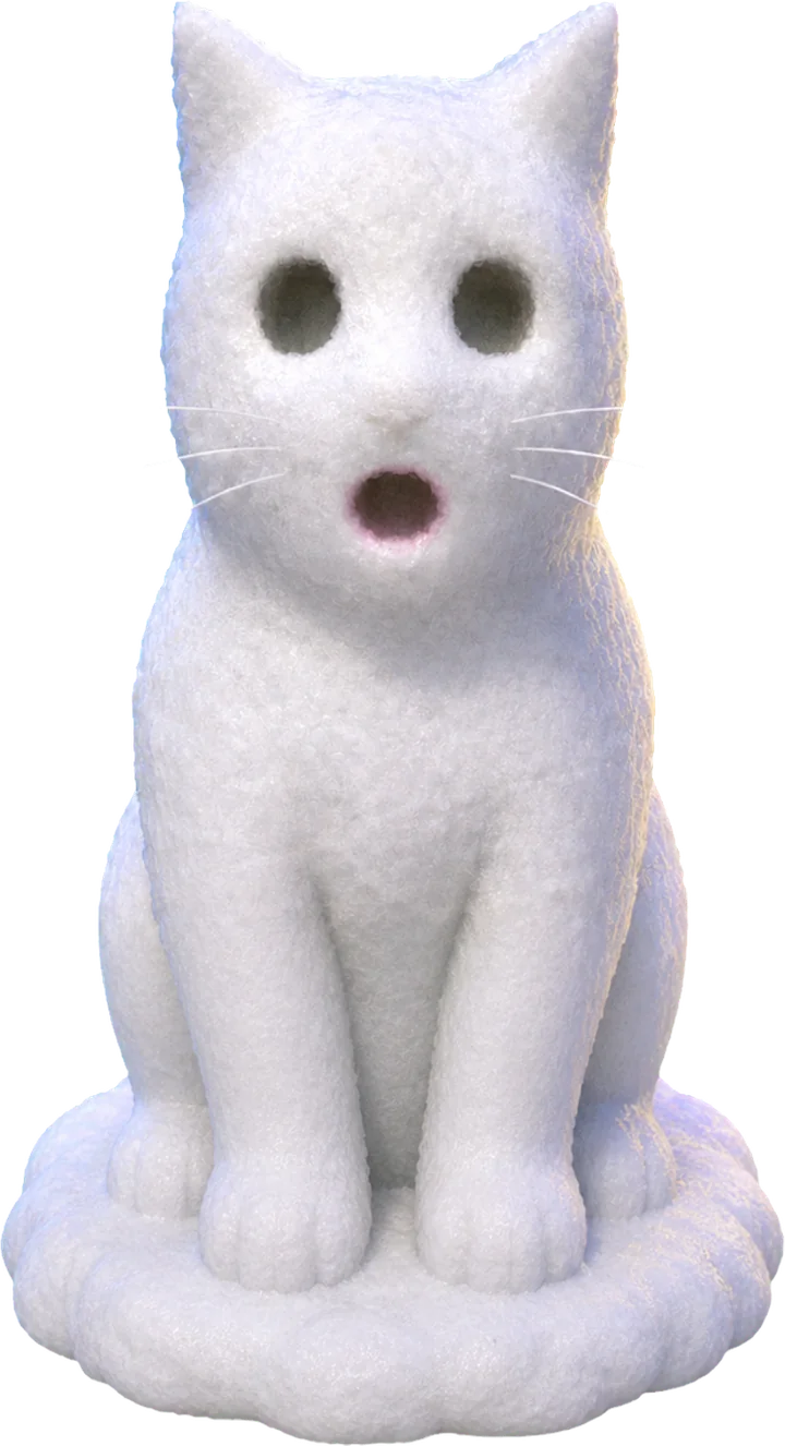 The snow cat sitting and doing nothing